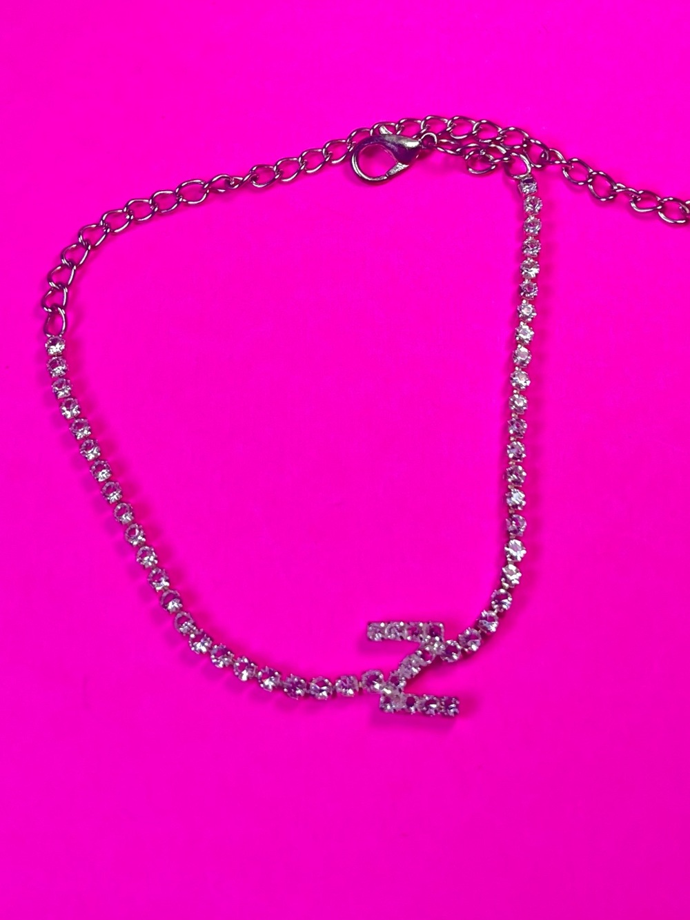 Silver Ankle Bracelet with Z Charm